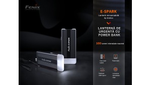 Fenix E-SPARK - Lanternă de urgență cu power bank - 100 Lumeni - 30 Metri